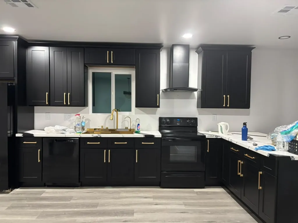 Black-cabinet kitchen remodel by FECS